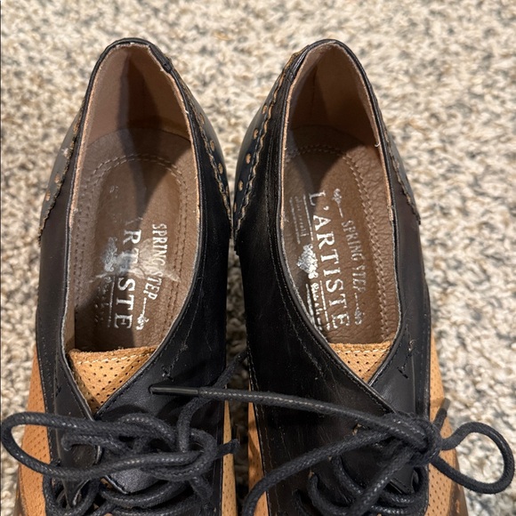 L'Artiste By Spring Step Womens Bardot Derby Oxford Pump -- Navy Multi 38/8 - Picture 6 of 8